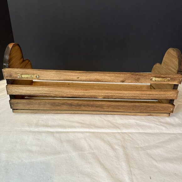 New Vintage Wood Slatted Heart Felt Shaped Hanging Rack-Shelf 14-1/2" Farmhouse - Picture 4 of 10